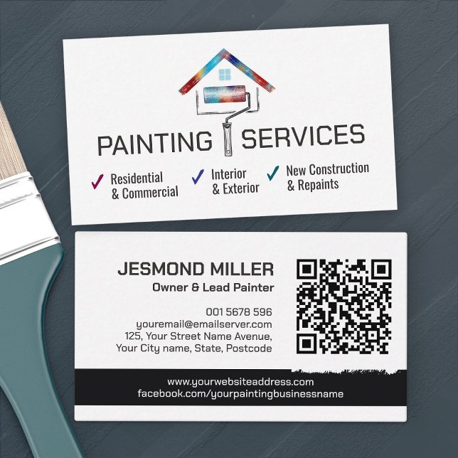 Carte De Visite Services de peinture professionnelle - Peintre de  (Créateur téléchargé)