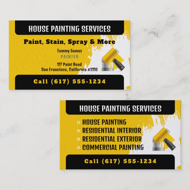 Carte De Visite Services de peinture professionnelle | Peinture (Devant / Derrière)