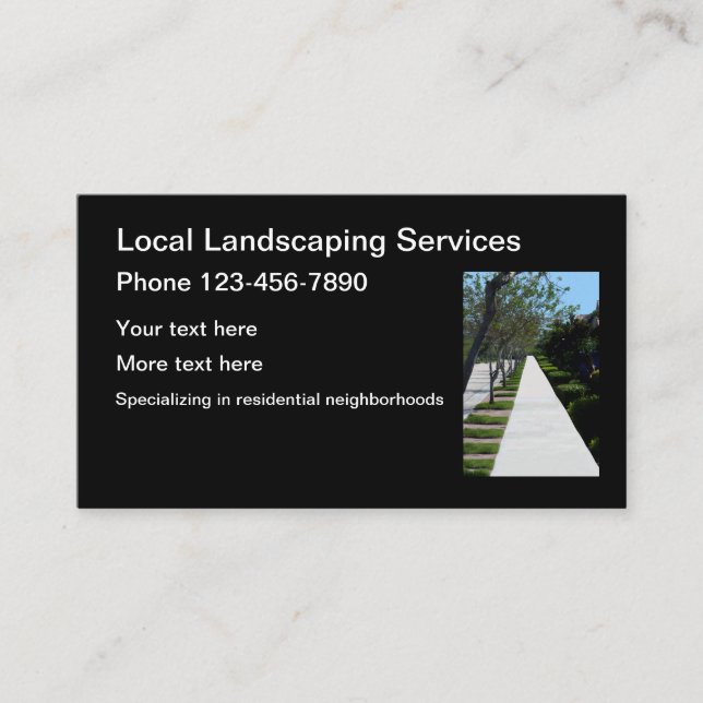 Carte De Visite Services De Pelouse Résidentielle Et De Paysage (Devant)