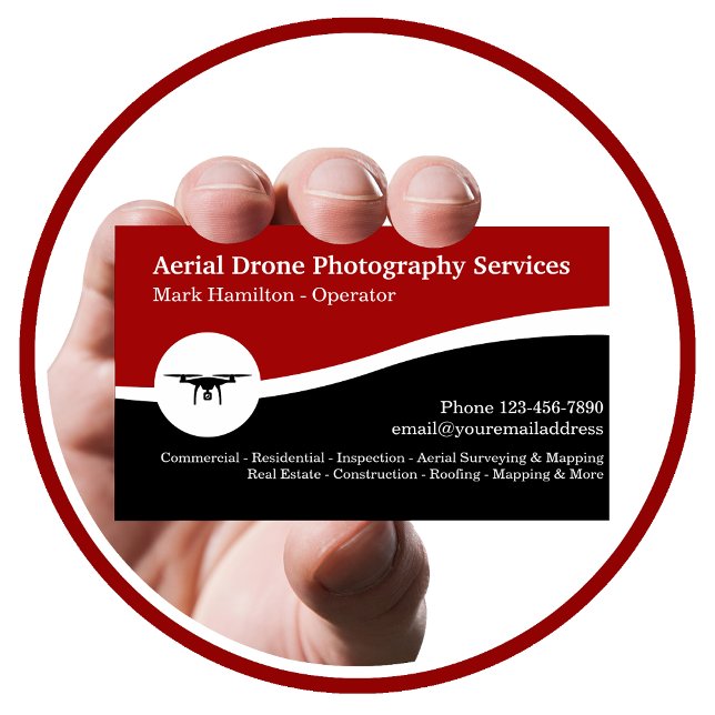 Carte De Visite Services de photographie de drone aérien (Créateur téléchargé)