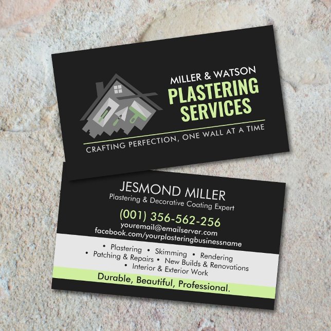 Carte De Visite Services de plâtrage  (Créateur téléchargé)