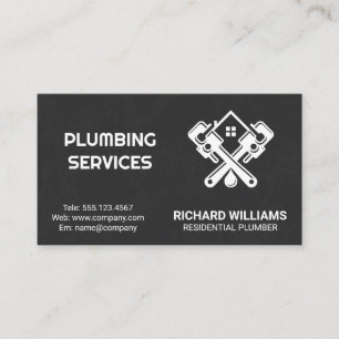 Carte De Visite Services de plomberie   Logo de clé en plombier