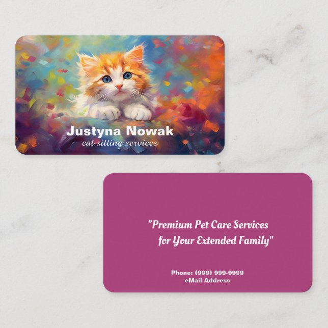 Carte De Visite Services de pose de chats (Devant / Derrière)