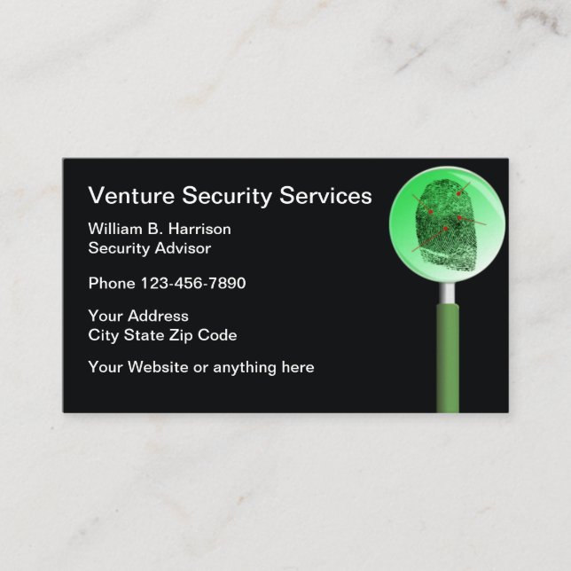 Carte De Visite Services de protection de sécurité (Devant)