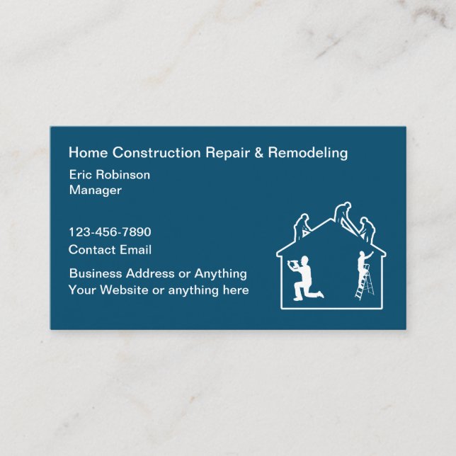 Carte De Visite Services de remodelage de la maison de constructio (Devant)