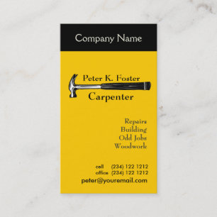 Carte De Visite Services de réparation du marteau de charpentier