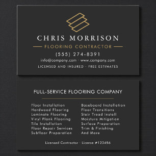 Carte De Visite Services de revêtement de sol Entrepreneur en revê
