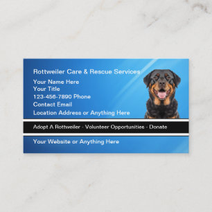 Carte De Visite Services de Secourt de race de chien Rottweiler