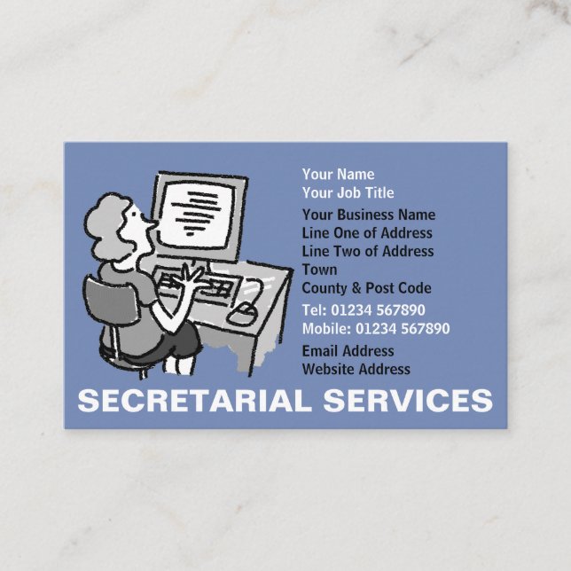 Carte De Visite Services de secrétariat (Devant)