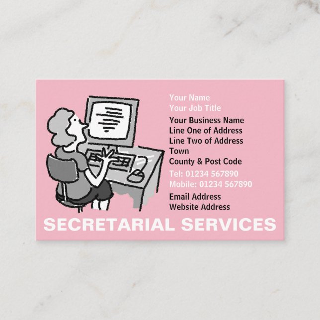 Carte De Visite Services de secrétariat (Devant)