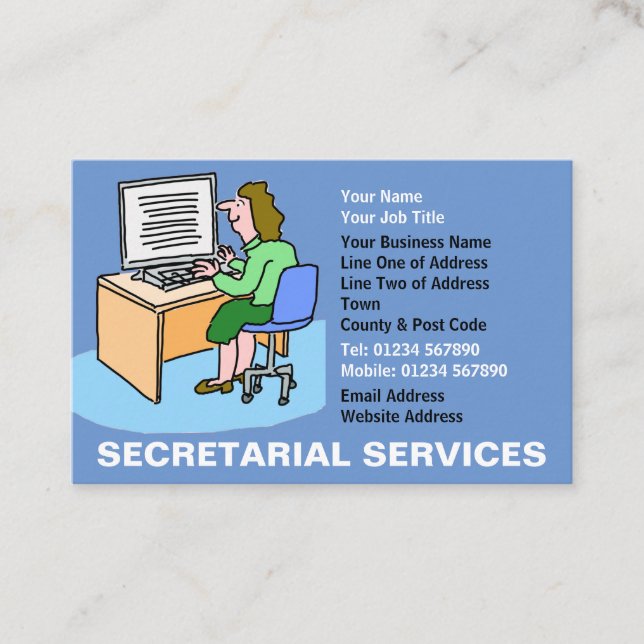Carte De Visite Services de secrétariat (Devant)