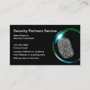 Carte De Visite Services de sécurité Empreinte digitale Détective