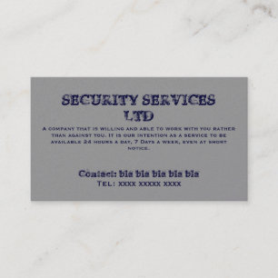 Carte De Visite SERVICES DE SÉCURITÉ Ltd, contact : bla bl de bla