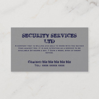Carte De Visite SERVICES DE SÉCURITÉ Ltd, contact : bla bl de bla