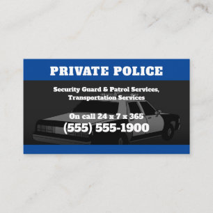Carte De Visite Services de sécurité Police privée