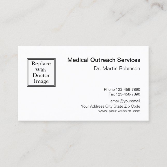 Carte De Visite Services de sensibilisation professionnels Médical (Devant)