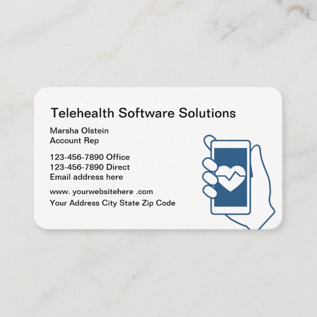 Carte De Visite Services de soin de Telehealth (Devant)
