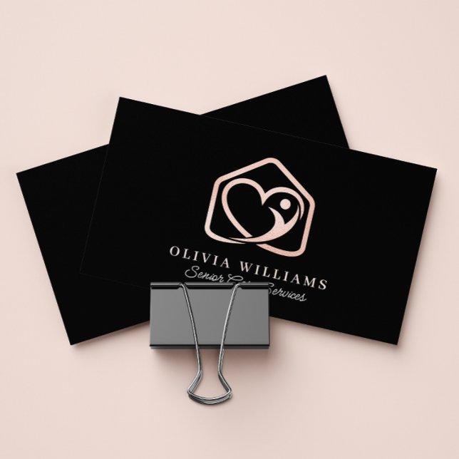 Carte De Visite Services de soins aux aînés Fournisseur de soins N (Créateur téléchargé)