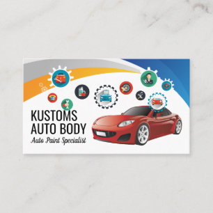 Carte De Visite Services de soins de voiture Mécanicien automobi