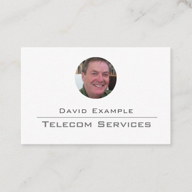 Carte De Visite Services de télécom avec photo du titulaire (Devant)