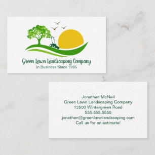 Carte De Visite Services de Tonte de Pelouse Joli Aménagement Pays