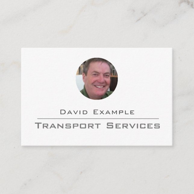 Carte De Visite Services de transport avec photo du titulaire (Devant)