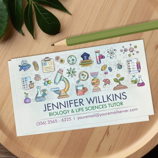 Carte De Visite Services de tutorat en biologie scientifique - ens (Créateur téléchargé)