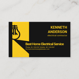 Carte De Visite Services d'électricien en ampoule électrique en 