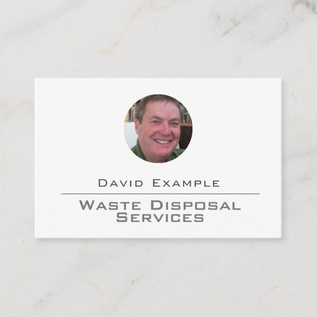 Carte De Visite Services d'élimination des déchets avec photo du d (Devant)