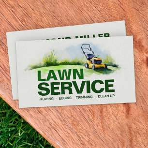 Carte De Visite Services d'entretien de pelouse - Illustration aqu