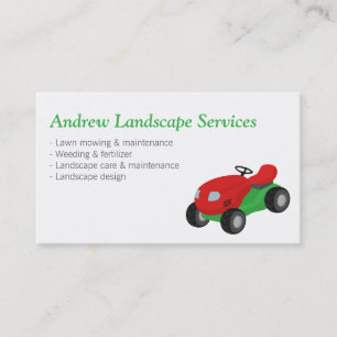 Carte De Visite Services d'entretien du paysage, tracteur de remor