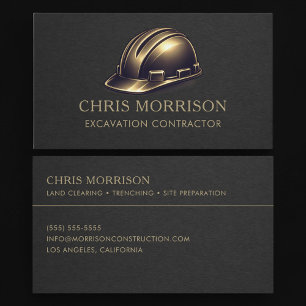 Carte De Visite Services d'excavation Casque Professionnel