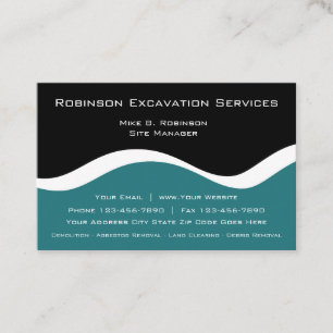 Carte De Visite Services d'excavation de construction moderne