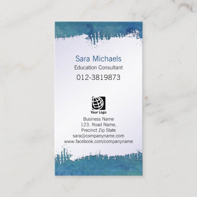 Carte De Visite Services d'experts-conseils en éducation Grunge su (Devant)
