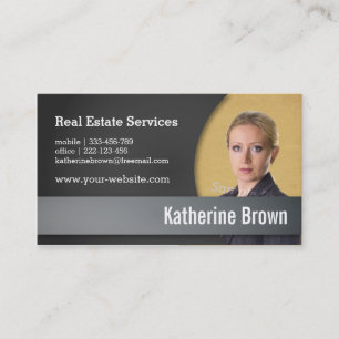 Carte De Visite Services d'immobiliers modernes, professionnels,