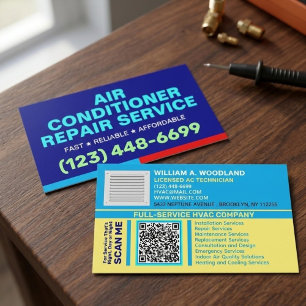Carte De Visite Services d'installation de réparation de climatisa