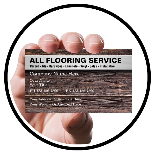 Carte De Visite Services du sol Bois Look Arrière - plan (Wood Flooring Business Cards)