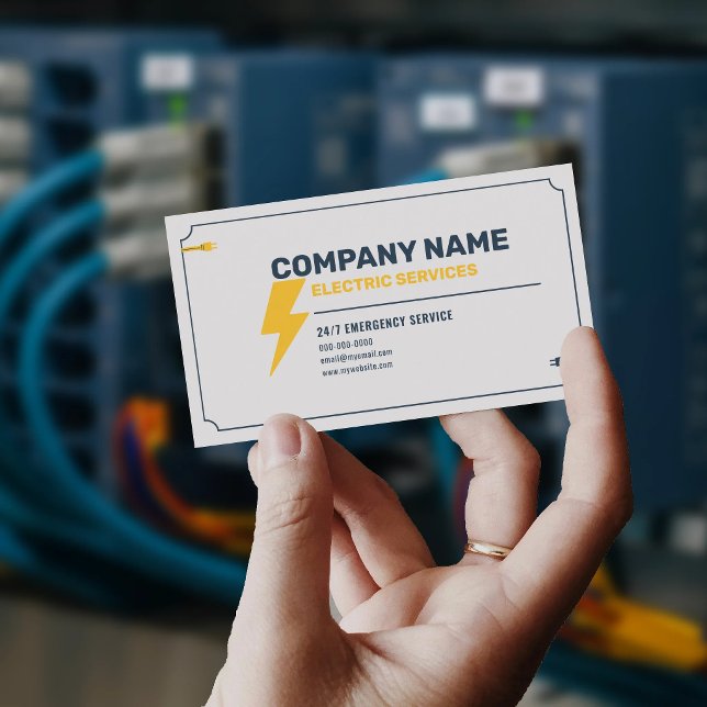 Carte De Visite Services Électriques Simples (Simple Electric Services Business Card)