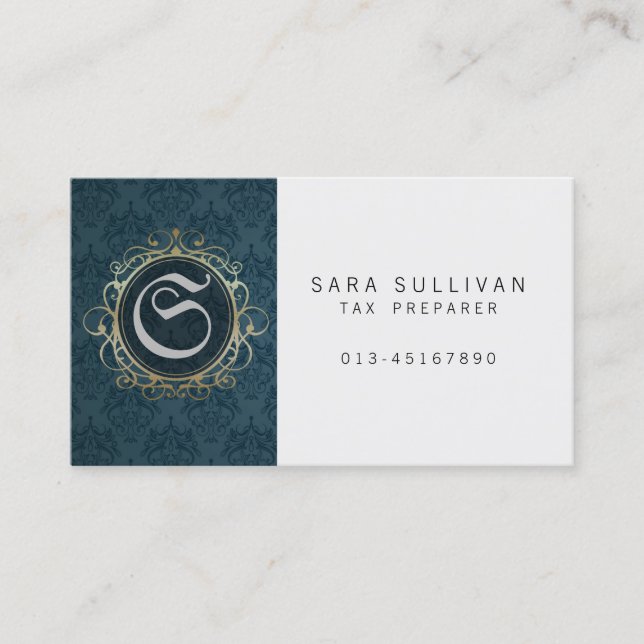 Carte De Visite Services financiers de préparation fiscale Monogra (Devant)