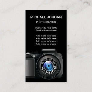 Carte De Visite Services frais de photographie de photographe