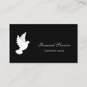 Carte De Visite Services funéraires domestiques noir blanc colombe