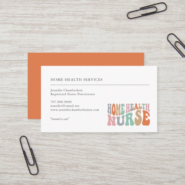 Carte De Visite Services infirmiers de santé à domicile Stéthoscop (Devant/Arrière en situation)