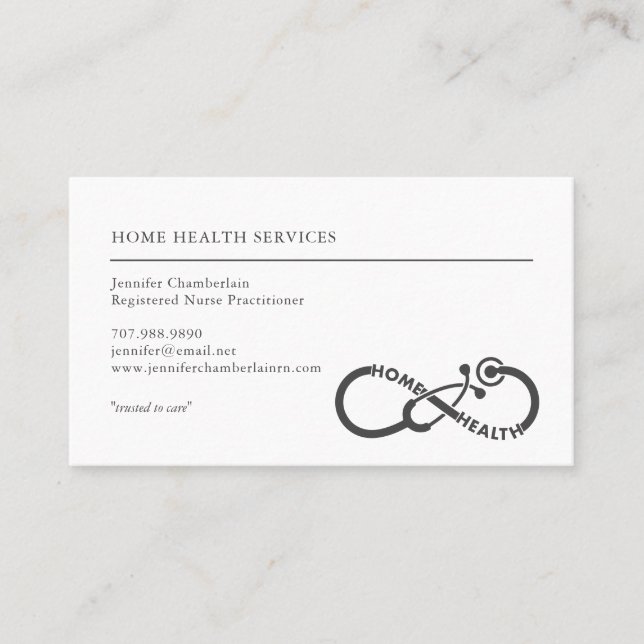 Carte De Visite Services infirmiers de santé à domicile Stéthoscop (Devant)