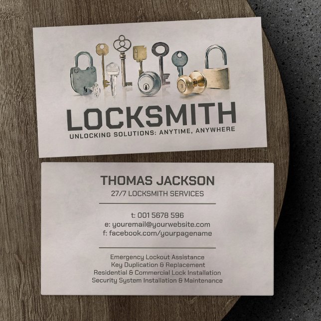 Carte De Visite Services Locksmith (Créateur téléchargé)