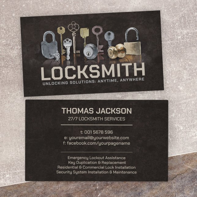 Carte De Visite Services Locksmith (Créateur téléchargé)