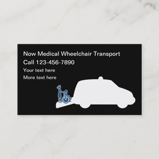 Carte De Visite Services Médicales de transport en fauteuil roulan (Devant)