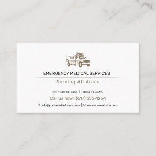 Carte De Visite Services Médicales d'urgence   Ambulance