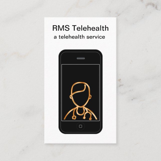 Carte De Visite Services médicaux en ligne de Telehealth (Devant)