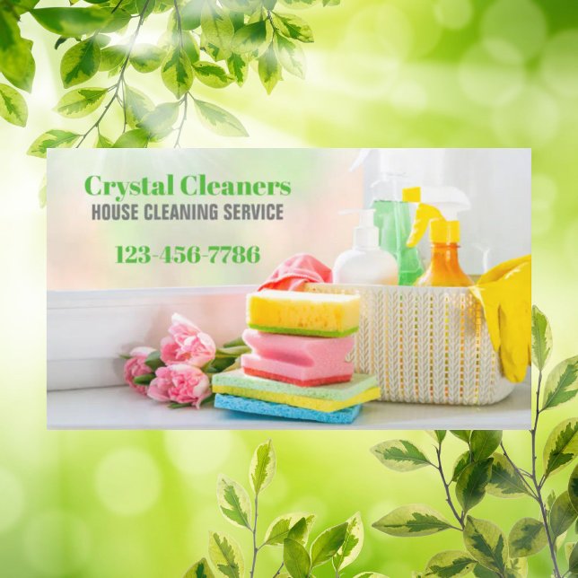 Carte De Visite Services ménagers modernes Entretien ménager (Modern Housekeeper Maid Services Housekeeping Business Card)