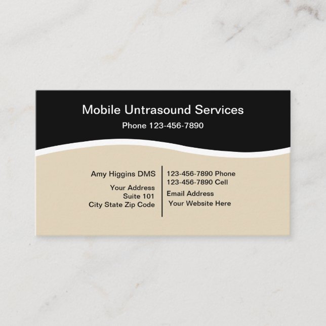 Carte De Visite Services mobiles d'ultrason (Devant)